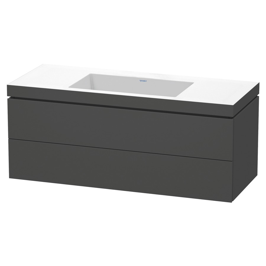 Combination de lavabo L-CUBE
C-BONDED
120,0 x 50,0 x 48,0 cm
élément à 2 tiroirs
avec lavabo Vero Air
120,0 x 48,0 cm, avec siphon
gain de place
