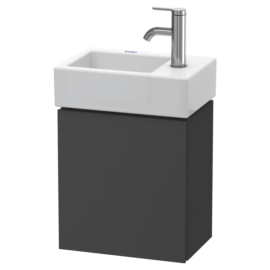 Élément inférieur L-CUBE
36,4 x 40,0 x 24,1 cm
armoire de tablette, 1 porte
charnière à gauche
pour lave-mains 212 167