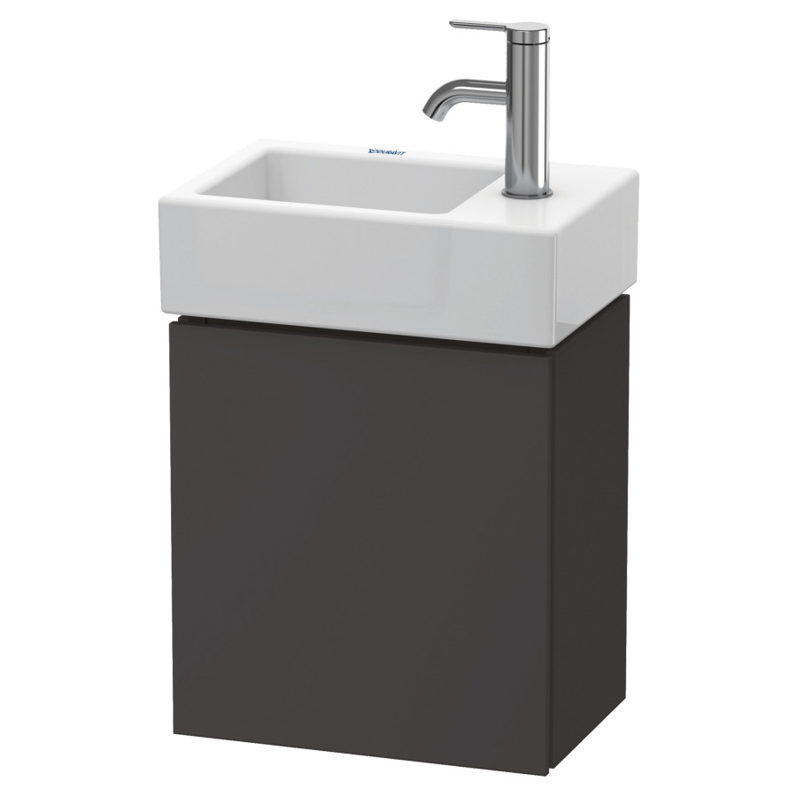 Élément inférieur L-CUBE
36,4 x 40,0 x 24,1 cm
armoire de tablette, 1 porte
charnière à droite
pour lave-mains 212 167