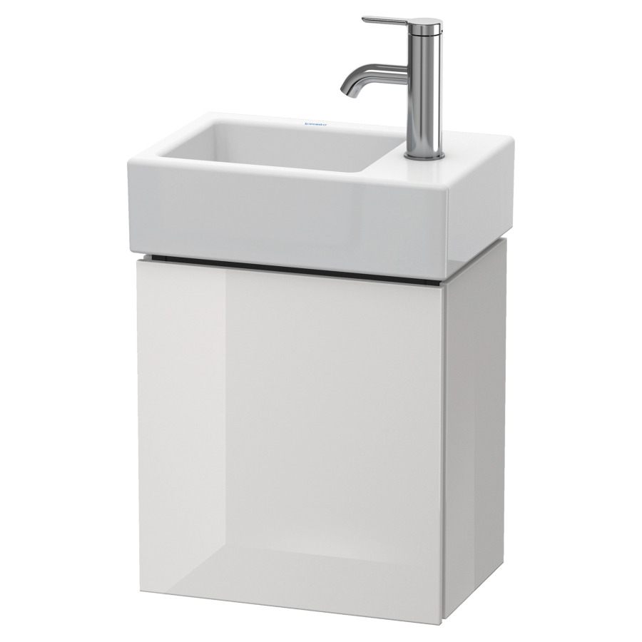 Élément inférieur L-CUBE
36,4 x 40,0 x 24,1 cm
armoire de tablette, 1 porte
charnière à droite
pour lave-mains 212 167