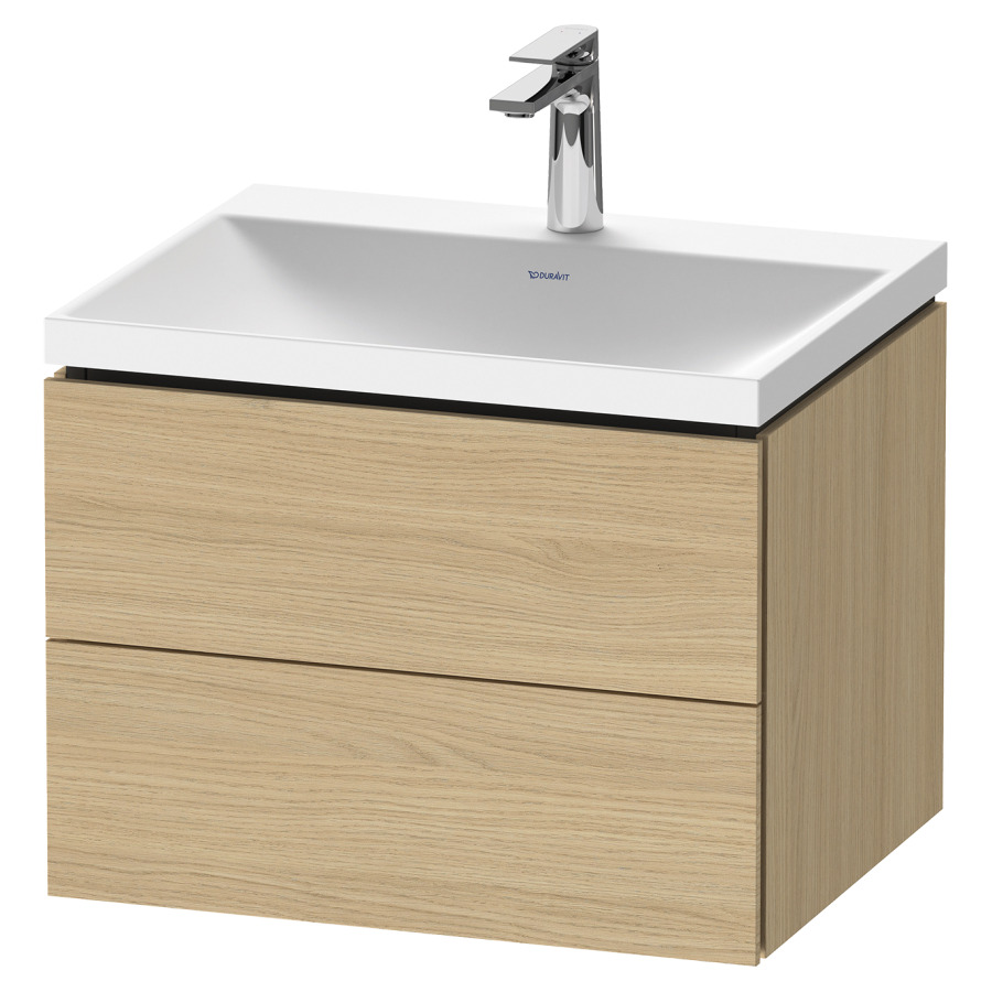 Combinaison de meuble L-CUBE
C-SHAPED Set
60 x 48 x 48 cm
élément à 2 tiroirs, Tip-On
avec lavabo coulée minérale
Vitrum, avec siphon gain de
place