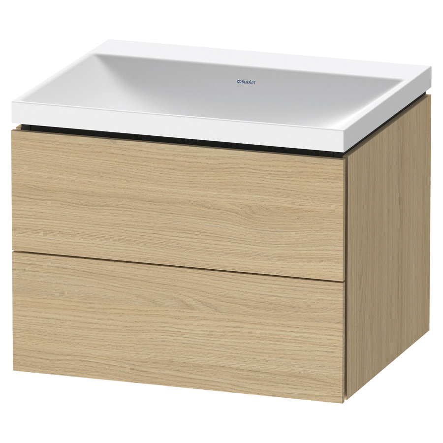 Combinaison de meuble L-CUBE
C-SHAPED Set
60 x 48 x 48 cm
élément à 2 tiroirs, Tip-On
avec lavabo coulée minérale
Vitrum, avec siphon gain de
place