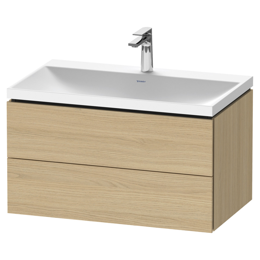 Combinaison de meuble L-CUBE
C-SHAPED Set
80 x 48 x 48 cm
élément à 2 tiroirs, Tip-On
avec lavabo coulée minérale
Vitrum, avec siphon gain de
place