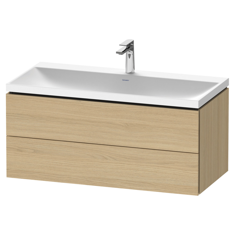 Combinaison de meuble L-CUBE
C-SHAPED Set
100 x 48 x 48 cm
élément à 2 tiroirs, Tip-On
avec lavabo coulée minérale
Vitrum, avec siphon gain de
place