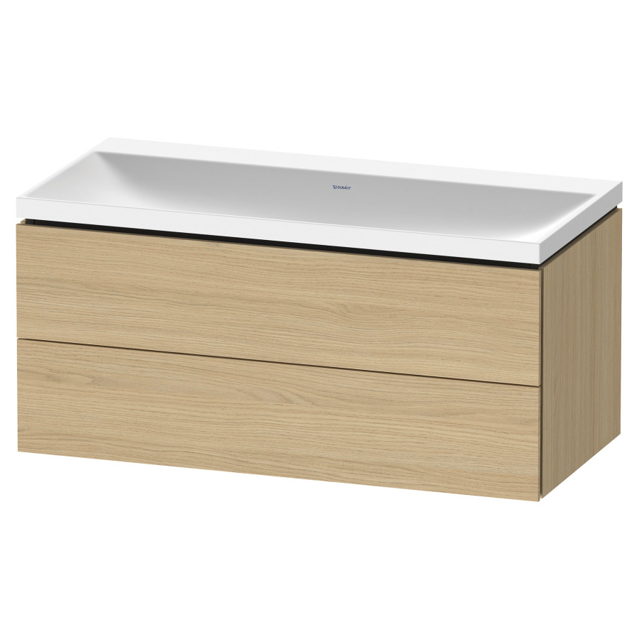 Combinaison de meuble L-CUBE
C-SHAPED Set
100 x 48 x 48 cm
élément à 2 tiroirs, Tip-On
avec lavabo coulée minérale
Vitrum, avec siphon gain de
place