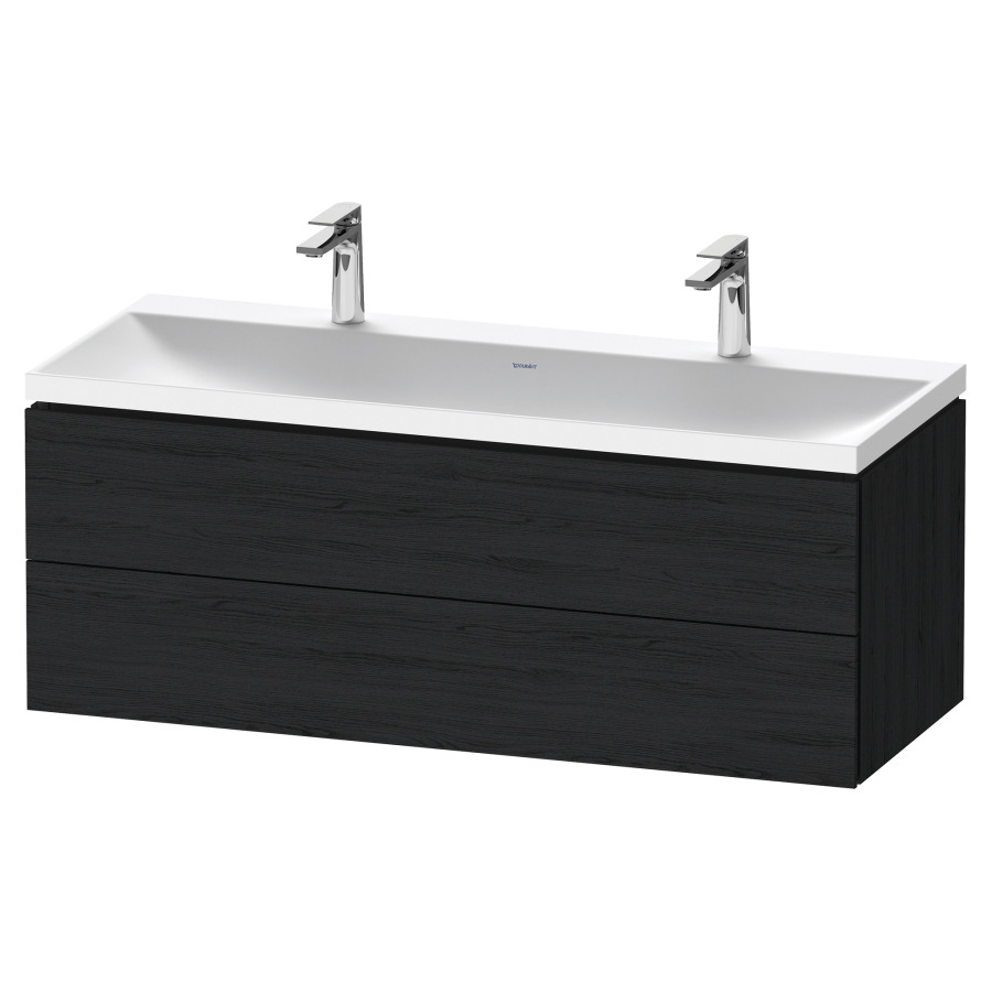 Combinaison de meuble L-CUBE
C-SHAPED Set
120 x 48 x 48 cm
élément à 2 tiroirs, Tip-On
avec lavabo coulée minérale
Vitrum, avec siphon gain de
place
