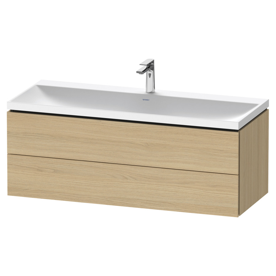 Combinaison de meuble L-CUBE
C-SHAPED Set
120 x 48 x 48 cm
élément à 2 tiroirs, Tip-On
avec lavabo coulée minérale
Vitrum, avec siphon gain de
place