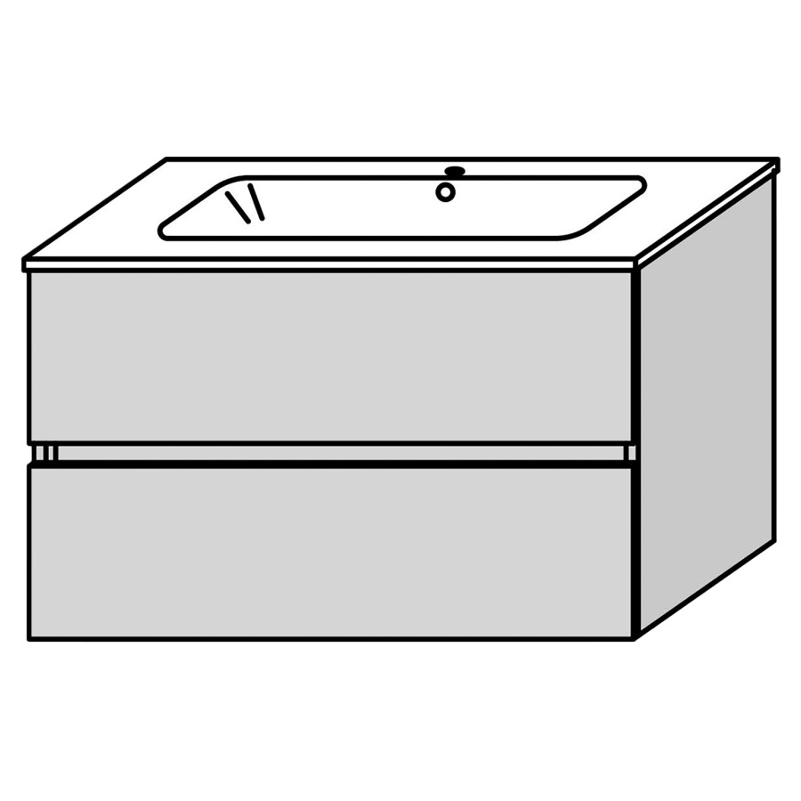 Combinaison de meuble ROOKY
81 x 49 x 46 cm
élément à 2 tiroirs
incl. lavabo en céramique
blanc, 1 trou robinetterie
avec trop-plein