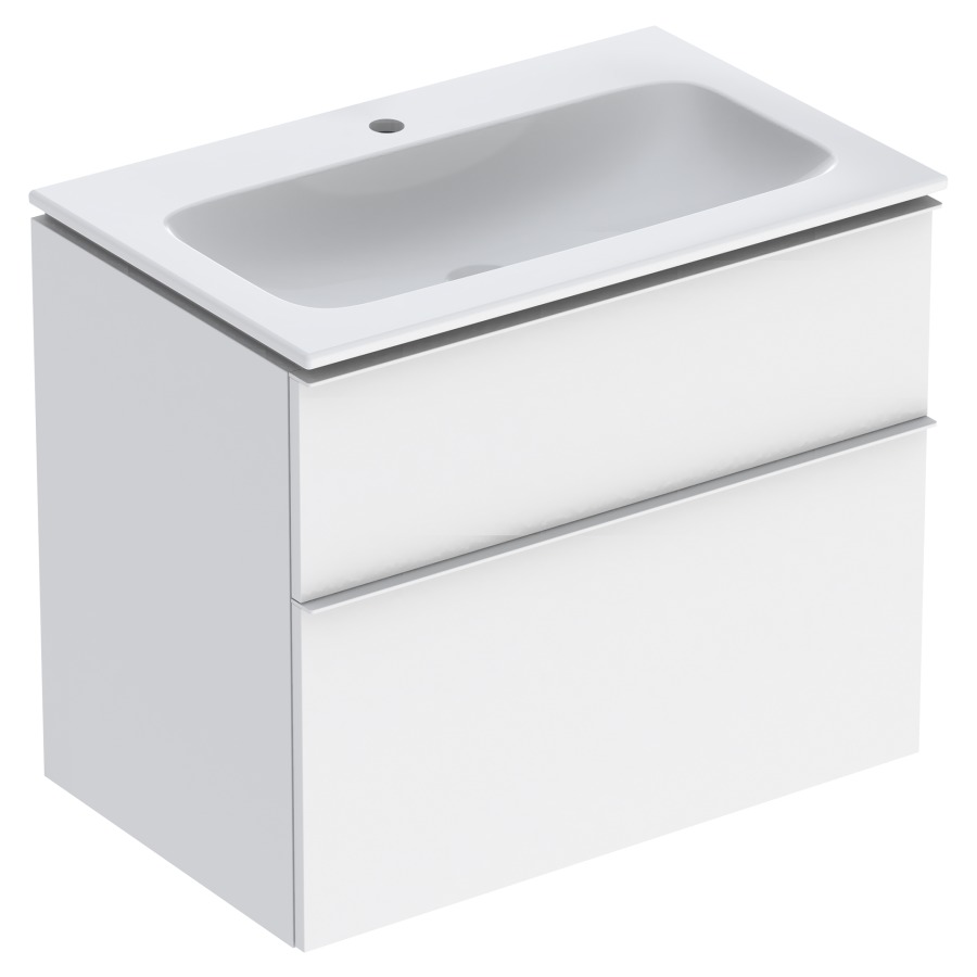 Combination de lavabo ICON
75,0 x 63,0 x 48,0 cm
élément à 2 tiroirs
poignée: blanc/revêtu par
poudre mat, avec lavabo
système de vidage et de trop-
plein Clou, sans siphon
855 107
