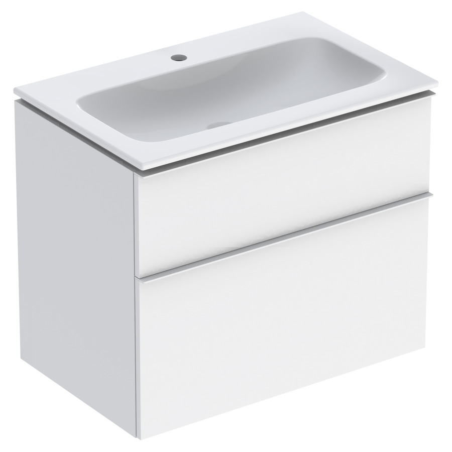 Combination de lavabo ICON
75,0 x 63,0 x 48,0 cm
élément à 2 tiroirs
poignée: blanc/revêtu par
poudre mat, avec lavabo
système de vidage et de trop-
plein Clou, sans siphon
855 107