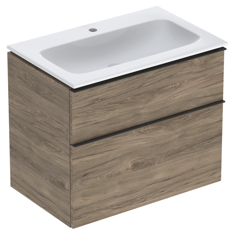 Combination de lavabo ICON
75,0 x 63,0 x 48,0 cm
élément à 2 tiroirs
poignée: lava/revêtu par
poudre mat, avec lavabo
système de vidage et de trop-
plein Clou, sans siphon
855 107