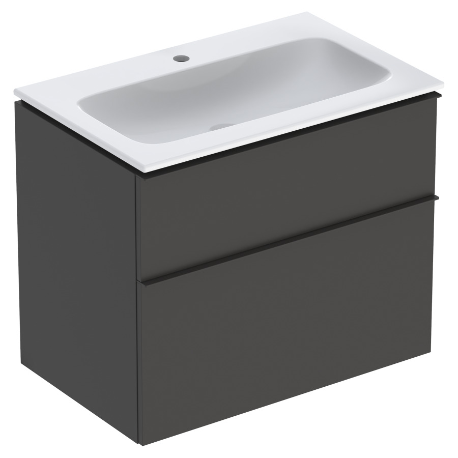 Combination de lavabo ICON
75,0 x 63,0 x 48,0 cm
élément à 2 tiroirs
poignée: lava/revêtu par
poudre mat, avec lavabo
système de vidage et de trop-
plein Clou, sans siphon
855 107