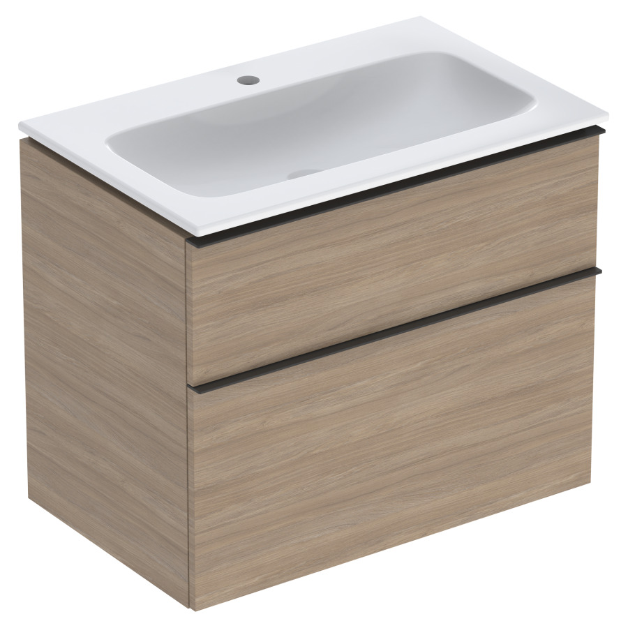 Combination de lavabo ICON
75,0 x 63,0 x 48,0 cm
élément à 2 tiroirs
poignée: lava/revêtu par
poudre mat, avec lavabo
système de vidage et de trop-
plein Clou, sans siphon
855 107