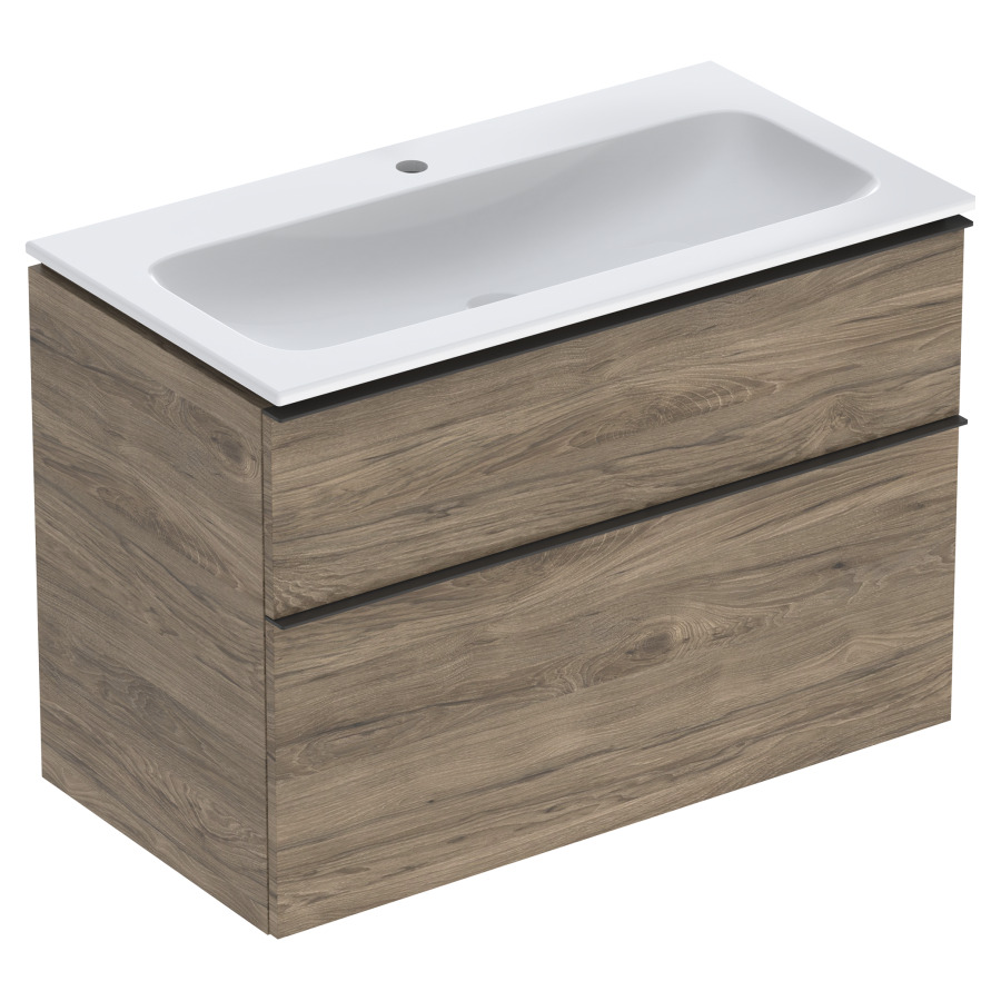 Combination de lavabo ICON
90,0 x 63,0 x 48,0 cm
élément à 2 tiroirs
poignée: lava/revêtu par
poudre mat, avec lavabo
système de vidage et de trop-
plein Clou, sans siphon
855 107