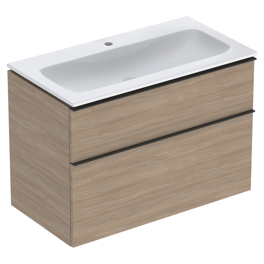 Combination de lavabo ICON
90,0 x 63,0 x 48,0 cm
élément à 2 tiroirs
poignée: lava/revêtu par
poudre mat, avec lavabo
système de vidage et de trop-
plein Clou, sans siphon
855 107
