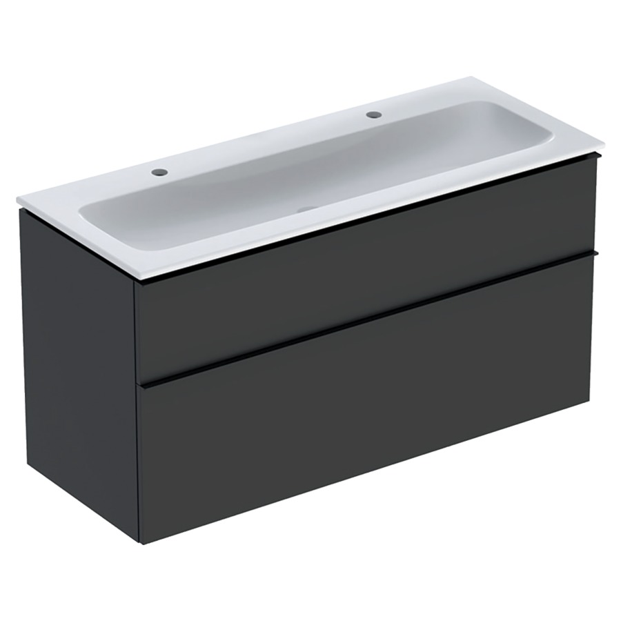 Combination de lavabo ICON
120,0 x 63,0 x 48,0 cm
élément à 2 tiroirs
poignée: lava/revêtu par
poudre mat, avec lavabo
sans trop-plein, sans siphon
855 107