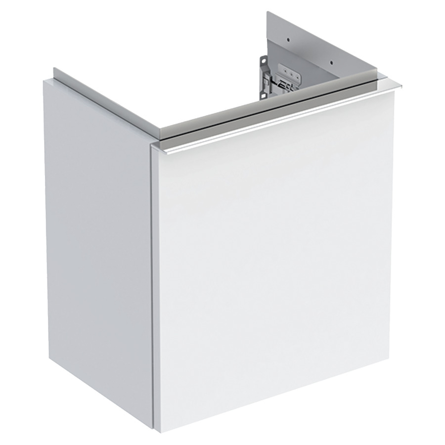 Élement inférieur ICON
37,0 x 41,5 x 27,9 cm
armoire de tablette, 1 porte
charnières à gauche
poignée: chromé poli