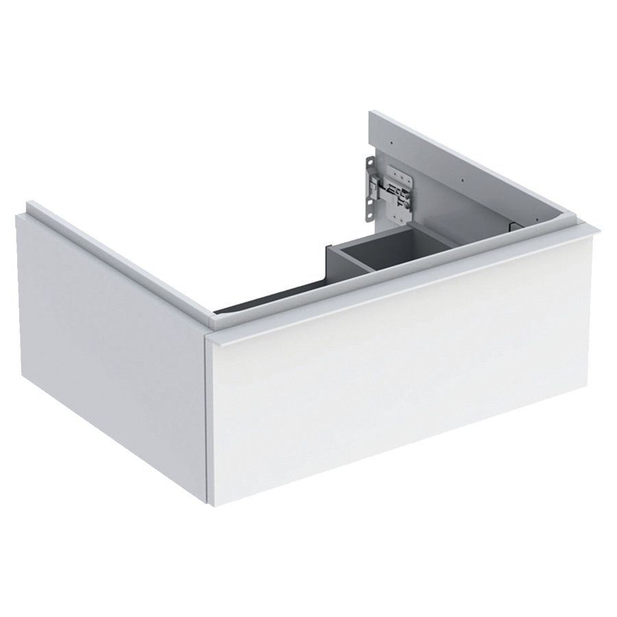Élement inférieur ICON
59,2 x 24,7 x 47,6 cm
élément à 1 tiroir
poignée: blanc/revêtu par
poudre mat