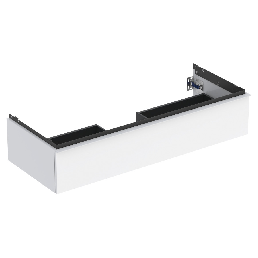 Élement inférieur ICON
118,4 x 24,7 x 47,6 cm
élément à 1 tiroir
poignée: blanc/revêtu par
poudre mat