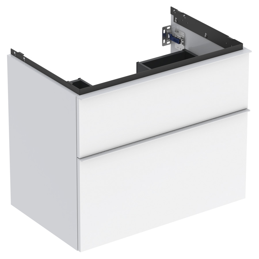 Élement inférieur ICON
74,0 x 61,5 x 47,6 cm
élément à 2 tiroirs
poignée: blanc/revêtu par
poudre mat