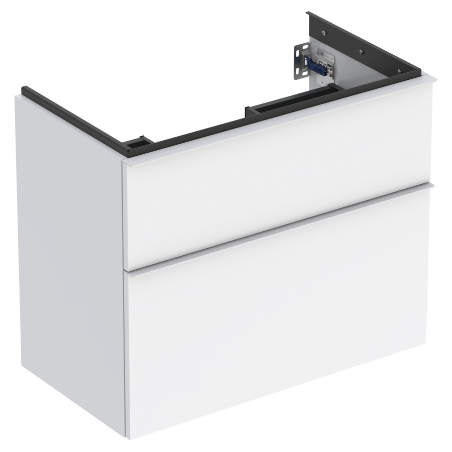 Élement inférieur ICON
74,0 x 61,5 x 41,6 cm
élément à 2 tiroirs
poignée: blanc/revêtu par
poudre mat