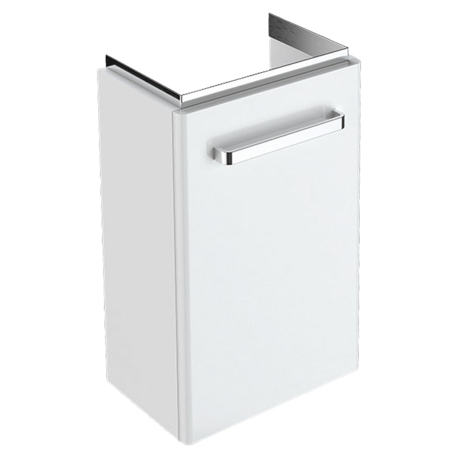 Élément inférieur RENOVA
COMPACT
34,8 x 60,4 x 22,2 cm
armoire de tablette, 1 porte
charnières à droite où à
gauche
Corps: blanc mat
Front: blanc ultrabrillant
pour lave-mains 221 236/237