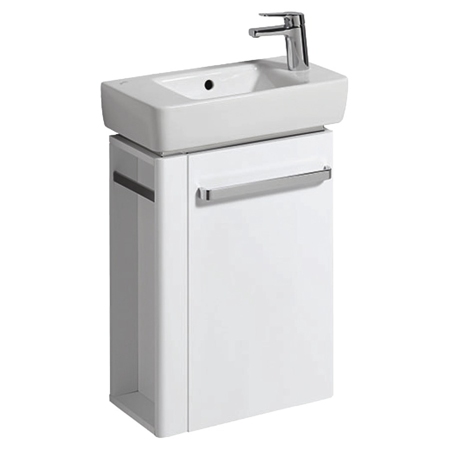 Élément inférieur RENOVA
COMPACT
44,8 x 60,4 x 22,2 cm
armoire de tablette, 1 porte
avec porte-serviettes à gauche
Corps: blanc mat
Front: blanc ultrabrillant
pour lave-mains 221 238
avec trou robinet à droite