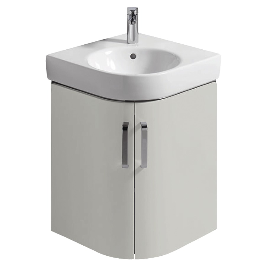 Élément inférieur RENOVA
COMPACT
69,0 x 60,4 x 48,2 cm
armoire de tablette, 2 portes
Corps: gris clair mat
Front:gris clair ultrabrillant
pour lavabo d'angle 211 605