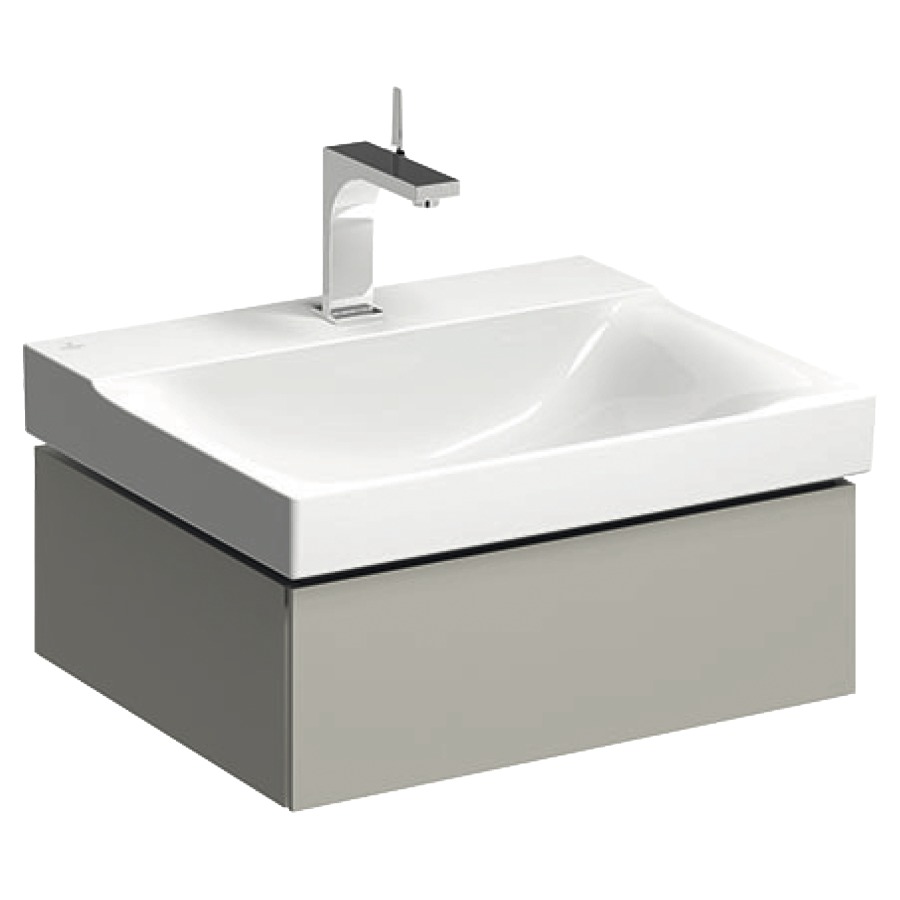 Élément inférieur XENO²
58,0 x 22,0 x 46,2 cm
élément à 1 tiroir
éclairage LED, 3000 K
pour lavabo 211 516
grège