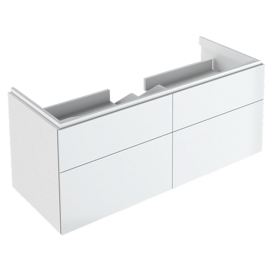 Élément inférieur XENO²
117,4 x 53,0 x 46,2  cm
2 éléments à chacune 1 tiroir
éclairage LED, 3000 K
pour lavabo 211 520
blanc