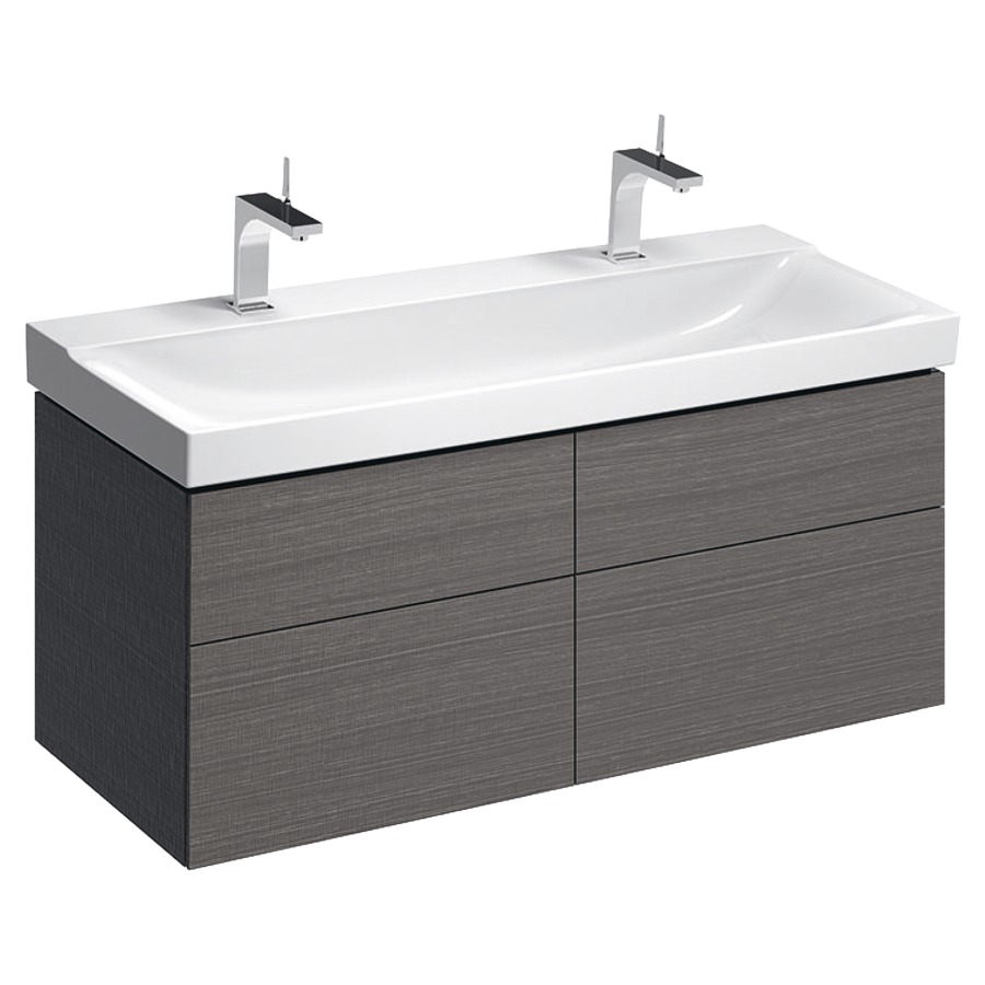 Élément inférieur XENO²
117,4 x 53,0 x 46,2  cm
2 éléments à chacune 1 tiroir
éclairage LED, 3000 K
pour lavabo 211 520
gris