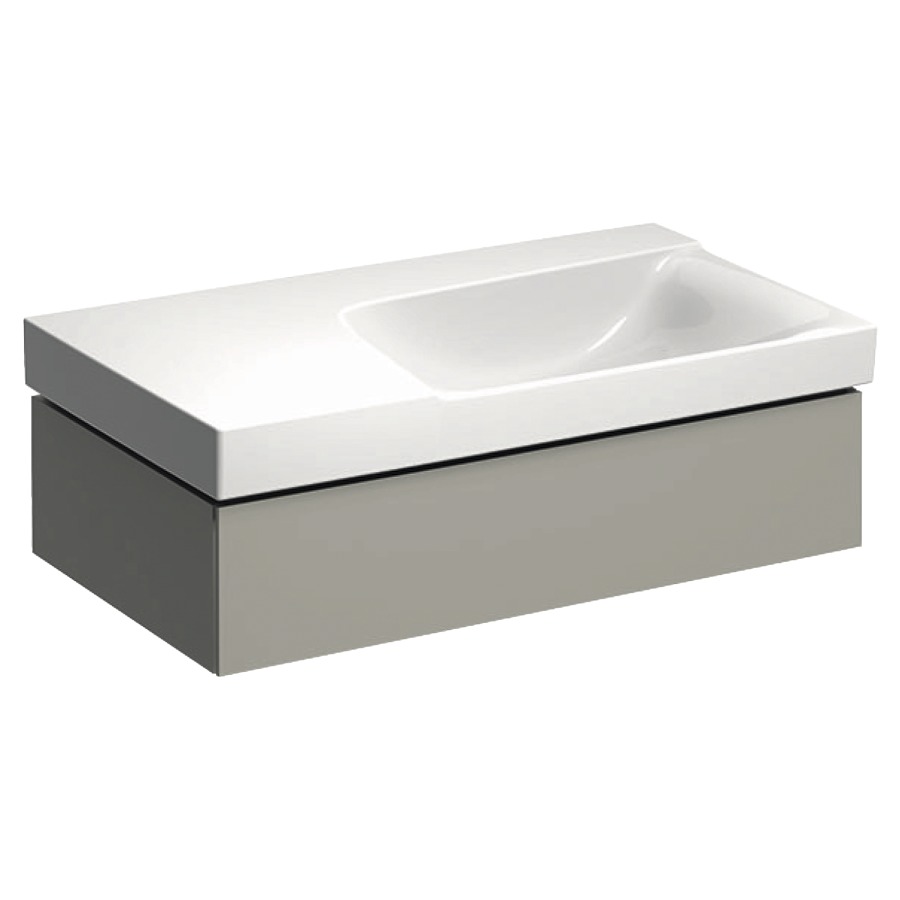 Élément inférieur XENO²
88,0 x 46,2 x 22,0 cm
élément à 1 tiroir
éclairage LED, 3000 K
pour lavabo 211 519
grège