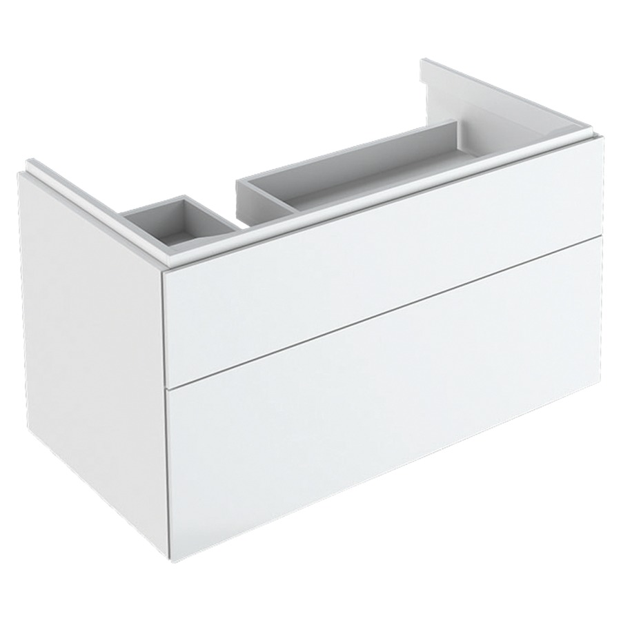Élément inférieur XENO²
88,0 x 46,2 x 53,0 cm
élément à 2 tiroirs
éclairage LED, 3000 K
pour lavabo à gauche
blanc