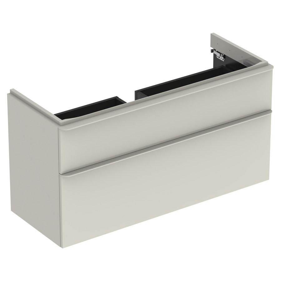 Élément inférieur SMYLE SQUARE
118,4 x 61,7 x 47,0 cm
élément à 2 tiroirs
pour lavabo 211 394