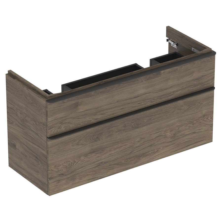 Élément inférieur SMYLE SQUARE
118,4 x 61,7 x 47,0 cm
élément à 2 tiroirs
pour lavabo double 211 395