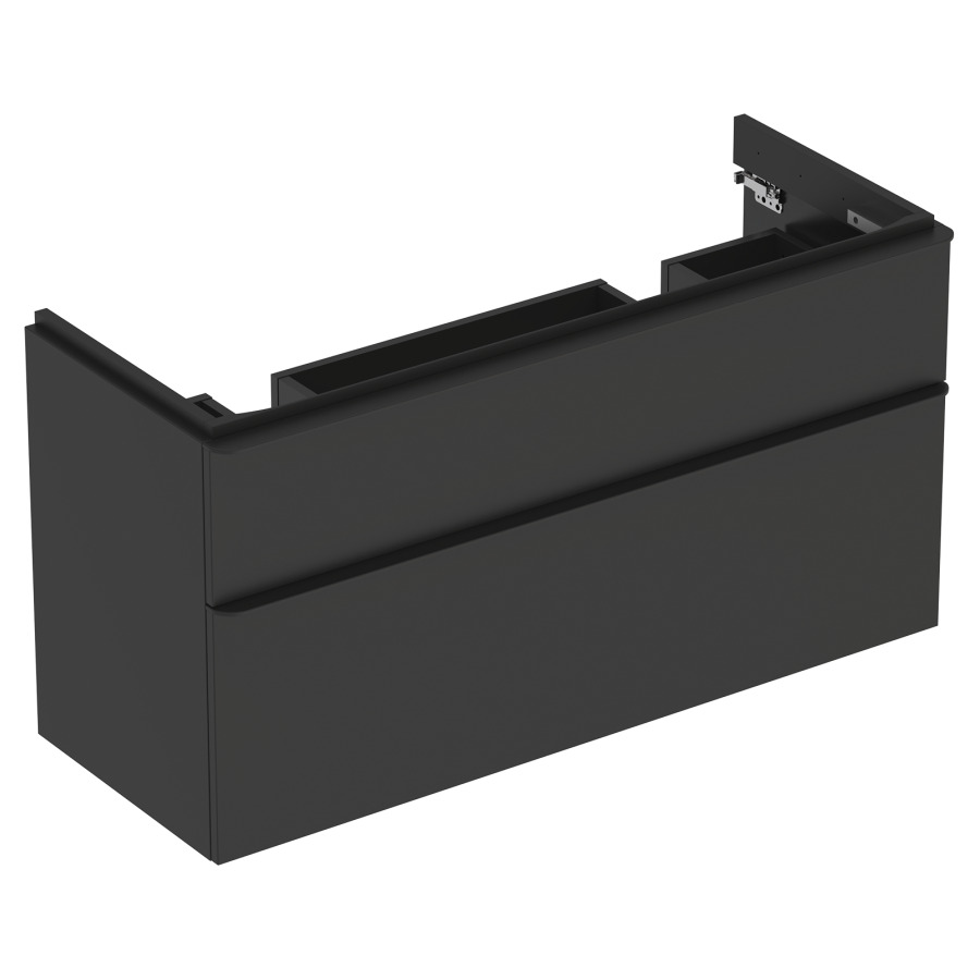 Élément inférieur SMYLE SQUARE
118,4 x 61,7 x 47,0 cm
élément à 2 tiroirs
pour lavabo double 211 395