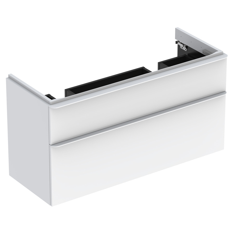 Élément inférieur SMYLE SQUARE
118,4 x 61,7 x 47,0 cm
élément à 2 tiroirs
pour lavabo double 211 395