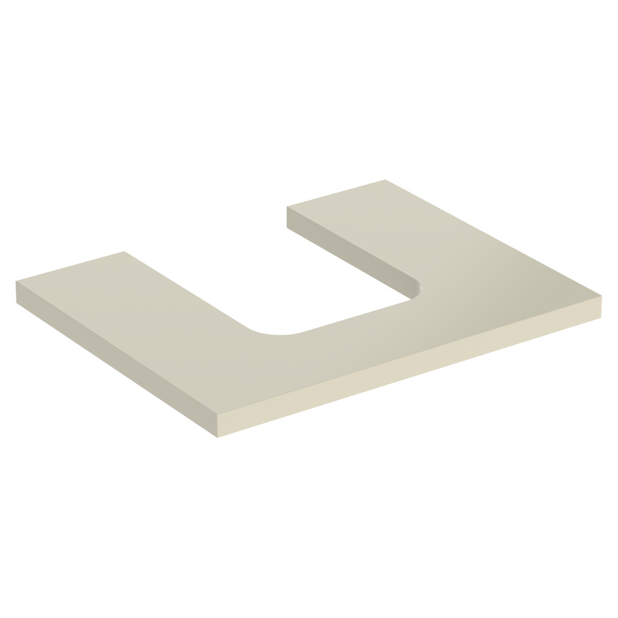 Plaque de recouvrement ONE
60,0 x 3,0 x 47,0 cm
pour lavabo à poser, forme de
coupelle, découpe au centre