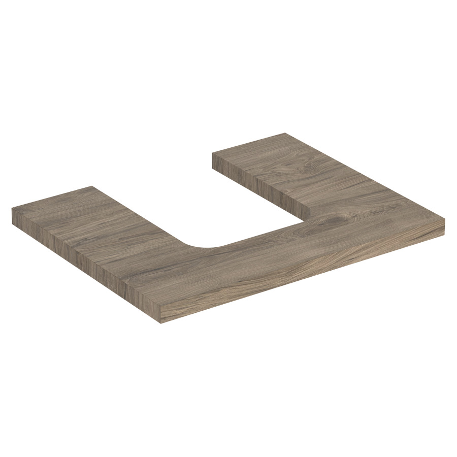 Plaque de recouvrement ONE
60,0 x 3,0 x 47,0 cm
pour lavabo à poser, forme de
coupelle, découpe au centre