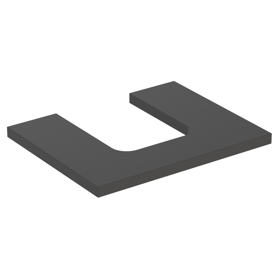 Plaque de recouvrement ONE
60,0 x 3,0 x 47,0 cm
pour lavabo à poser, forme de
coupelle, découpe au centre
