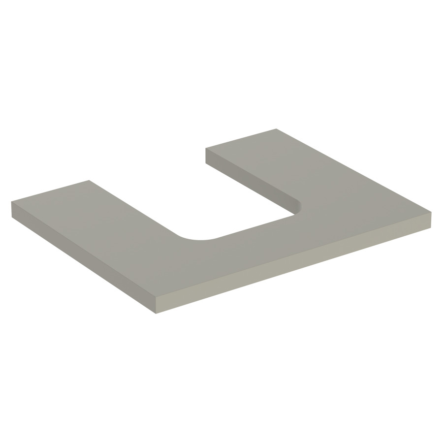 Plaque de recouvrement ONE
60,0 x 3,0 x 47,0 cm
pour lavabo à poser, forme de
coupelle, découpe au centre
