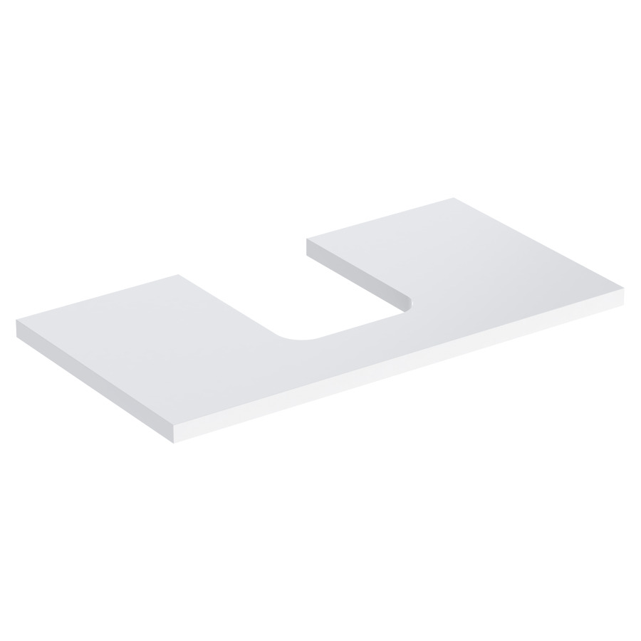 Plaque de recouvrement ONE
75,0 x 3,0 x 47,0 cm
pour lavabo à poser, forme de
coupelle, découpe au centre