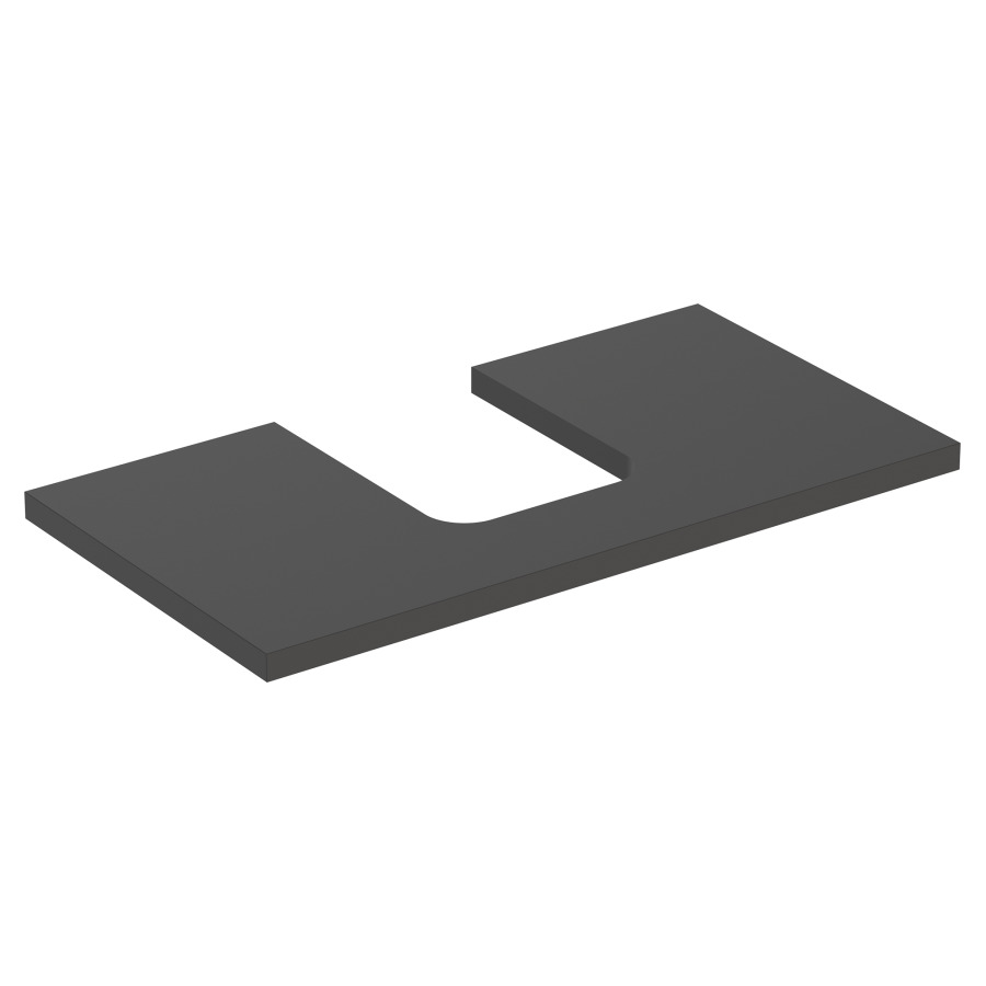 Plaque de recouvrement ONE
90,0 x 3,0 x 47,0 cm
pour lavabo à poser, forme de
coupelle, découpe au centre