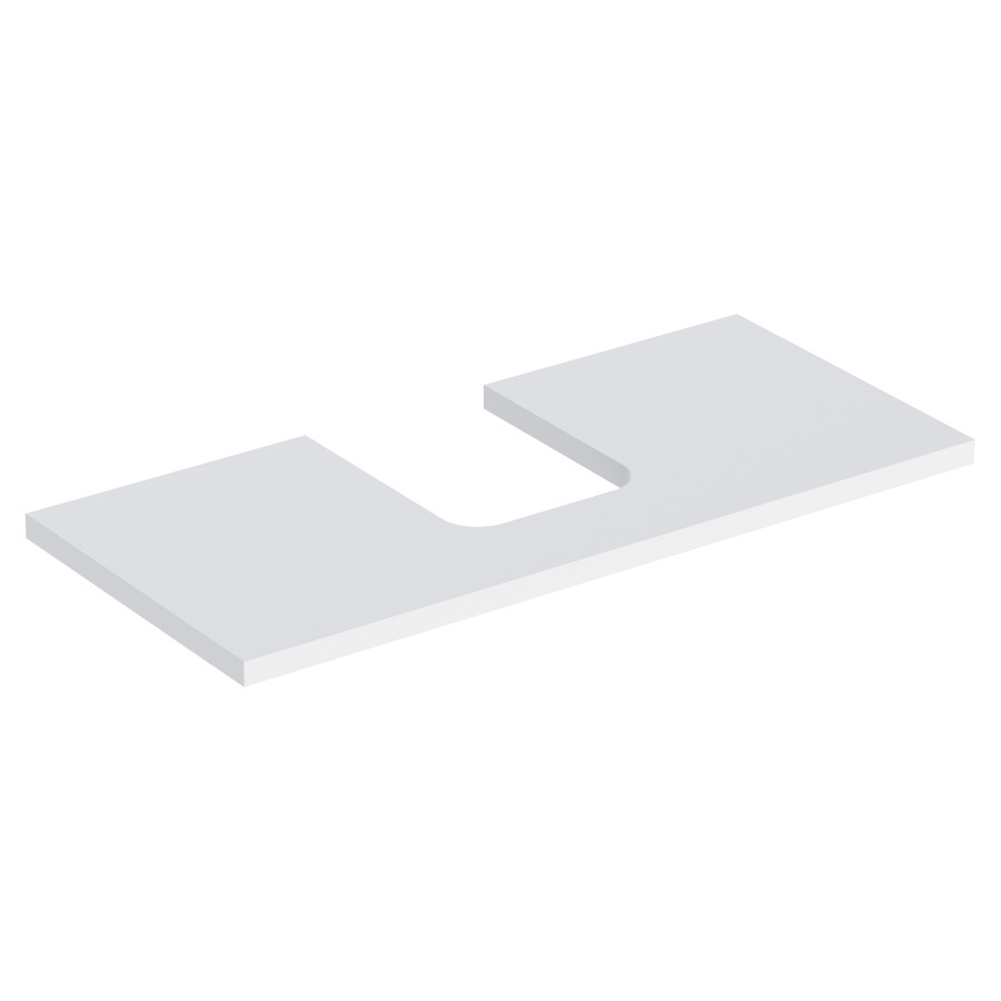 Plaque de recouvrement ONE
105,0 x 3,0 x 47,0 cm
pour lavabo à poser, forme de
coupelle, découpe au centre