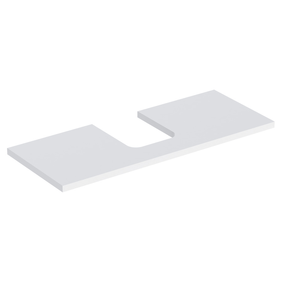 Plaque de recouvrement ONE
120,0 x 3,0 x 47,0 cm
pour lavabo à poser, forme de
coupelle, découpe au centre