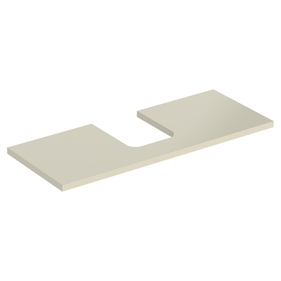 Plaque de recouvrement ONE
120,0 x 3,0 x 47,0 cm
pour lavabo à poser, forme de
coupelle, découpe au centre