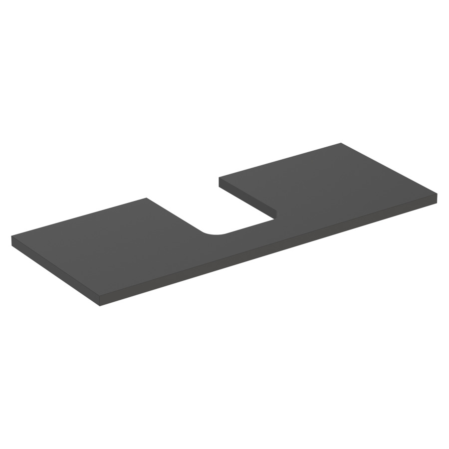 Plaque de recouvrement ONE
120,0 x 3,0 x 47,0 cm
pour lavabo à poser, forme de
coupelle, découpe au centre