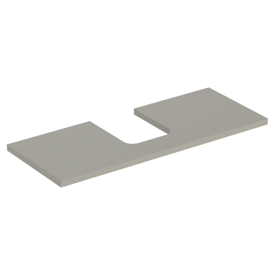 Plaque de recouvrement ONE
120,0 x 3,0 x 47,0 cm
pour lavabo à poser, forme de
coupelle, découpe au centre
