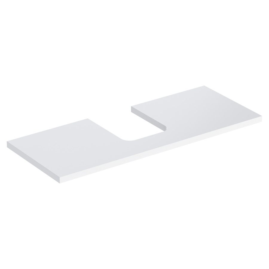 Plaque de recouvrement ONE
120,0 x 3,0 x 47,0 cm
pour lavabo à poser, forme de
coupelle, découpe au centre