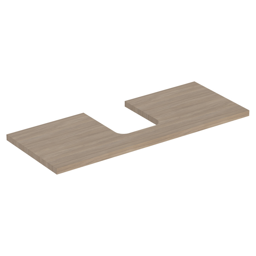 Plaque de recouvrement ONE
120,0 x 3,0 x 47,0 cm
pour lavabo à poser, forme de
coupelle, découpe au centre